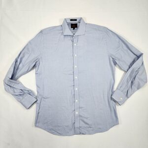 Simon Carter Men's Button Up Blue Dress Shirt Collared Slim Fit Size 16.5